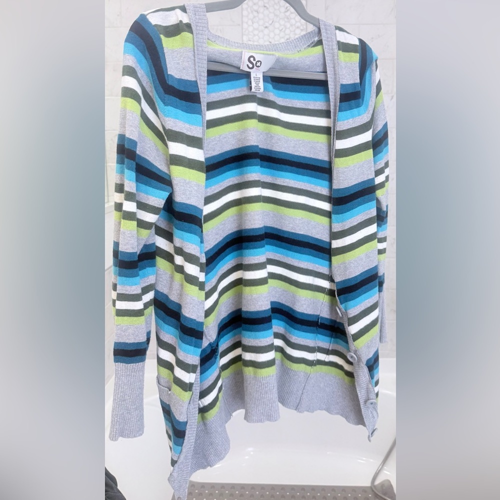 SO Vibrant Striped Cardigan